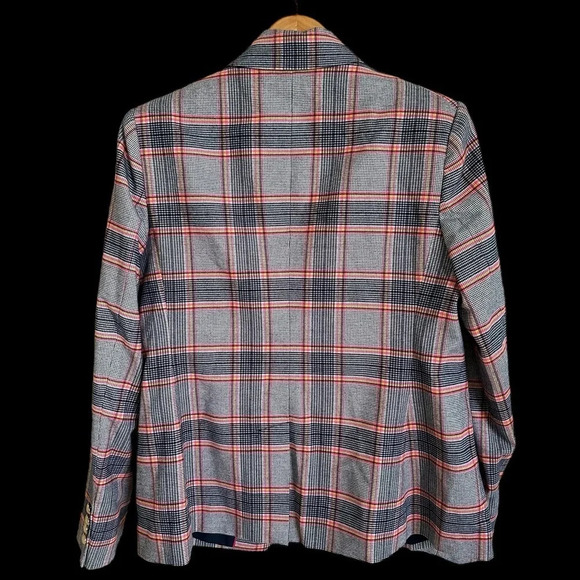 NWT Biltmore Women’s 14 Glen Plaid Double Breasted Blazer Jacket Navy Career New - Picture 2 of 7